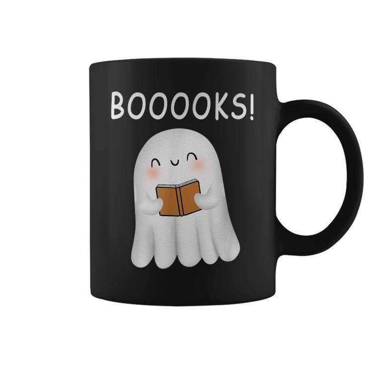 Cute Ghost Book Reading Halloween Teacher Booooks For Men Women Kids Graphic Print Coffee Mug