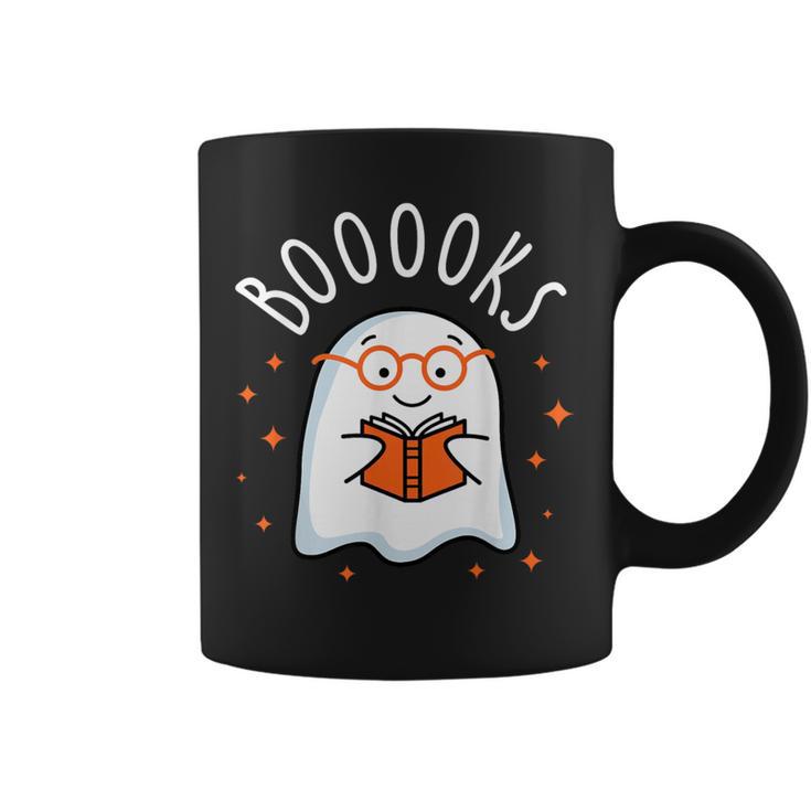 Cute Ghost Reading Book Booooks Teacher Halloween School Kid Graphic Print Coffee Mug