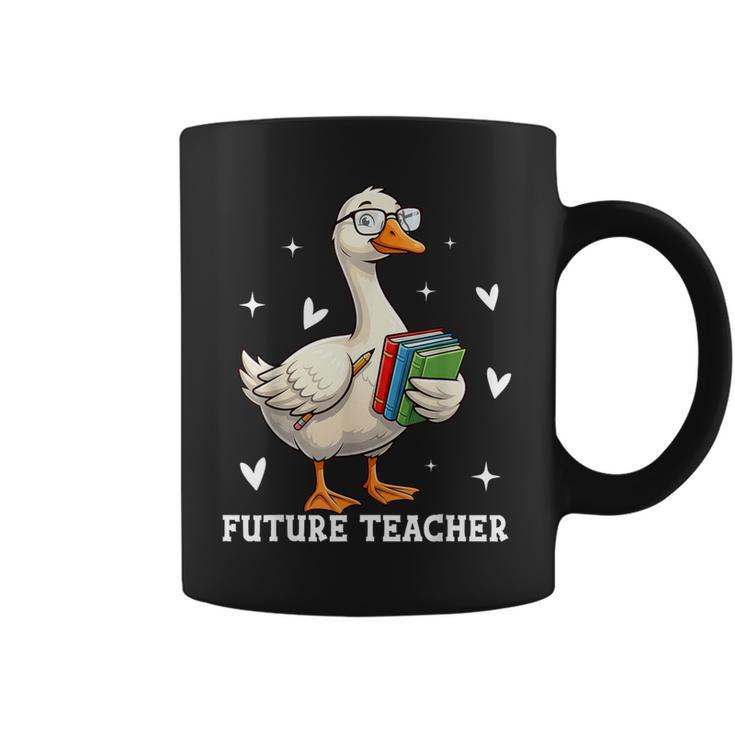 Cute Goose I Love Future Teacher Reading Books Graphic Print Coffee Mug