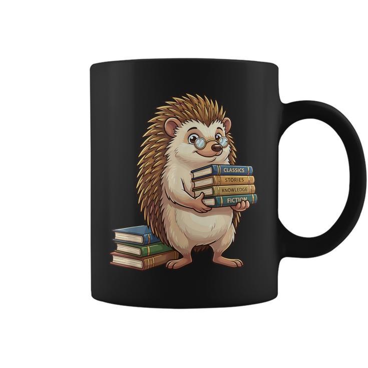Cute Hedgehog Classics Stories Knowledge Fiction Reading Graphic Print Coffee Mug