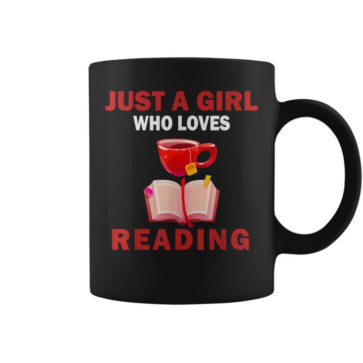 Cute Just A Girl Who Loves Reading Books Women And Girls Graphic Print Coffee Mug