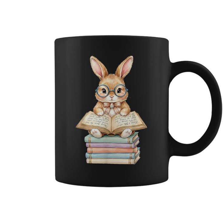Cute Reading Bunny Easter Books Reader Teacher Girls Women Graphic Print Coffee Mug