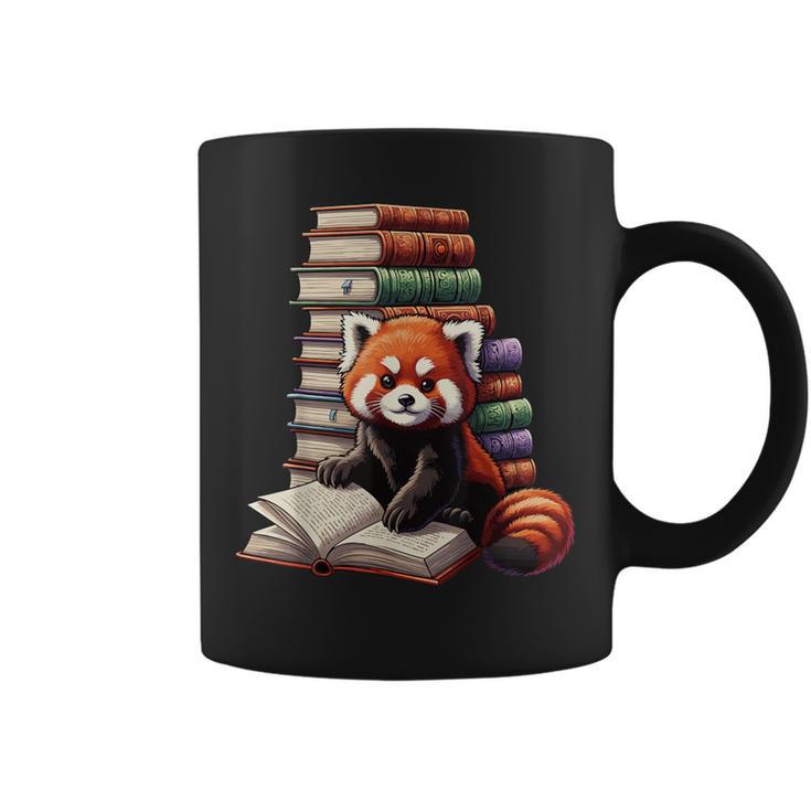 Cute Red Panda Reading Book Animal Bookworm Graphic Print Coffee Mug