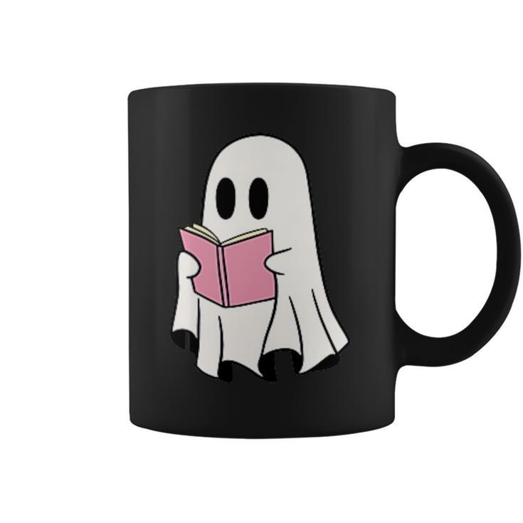 Cute Retro Reading Book Library Ghost Costume Graphic Print Coffee Mug