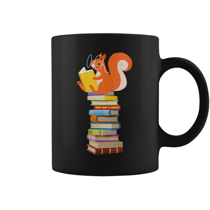 Cute Squirrel Reading Women's Tops Book Lovers Graphic Print Coffee Mug