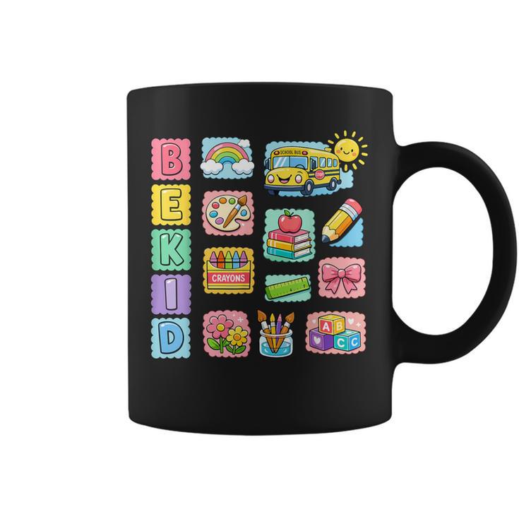 Cute Teacher Life With Crayons Rainbow Books Apple School Graphic Print Coffee Mug