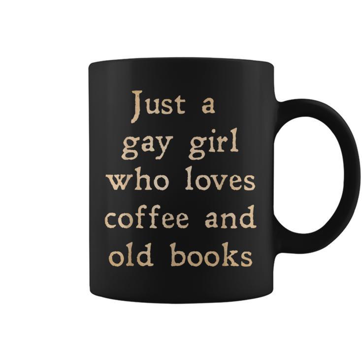 Dark Academia Aesthetic Gay Girl Who Loves Coffee And Books Graphic Print Coffee Mug