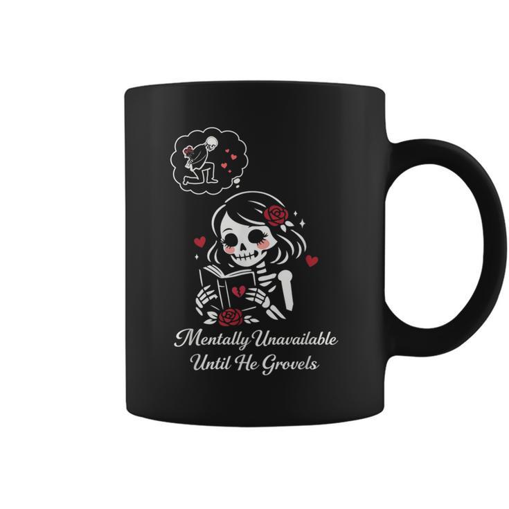 Dark Romance Skeleton Costume Woman Pajama Book Reading Graphic Print Coffee Mug