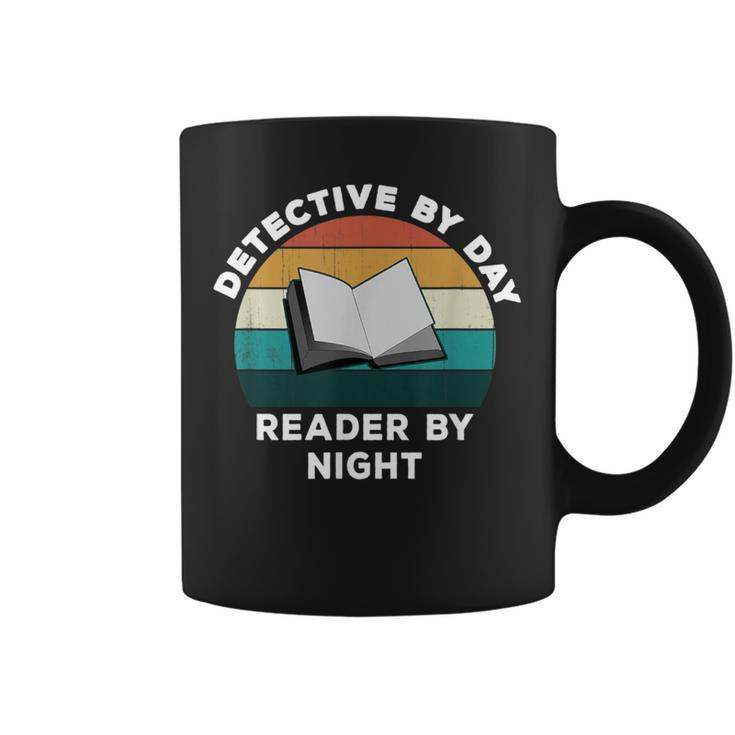 Detective By Day Reader By Night Cool Crime Book Lover Graphic Print Coffee Mug