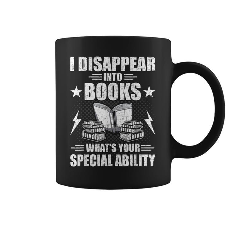 I Disappear Into Books Book Lovers Reading Graphic Print Coffee Mug