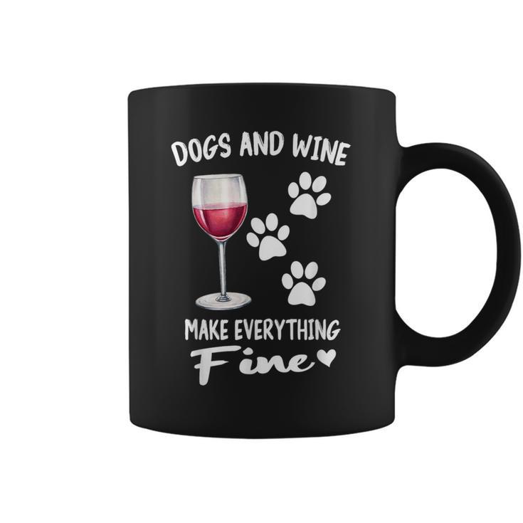 Dog And Wine Make Everything Fine Drinker Wine Puppy コーヒーマグ