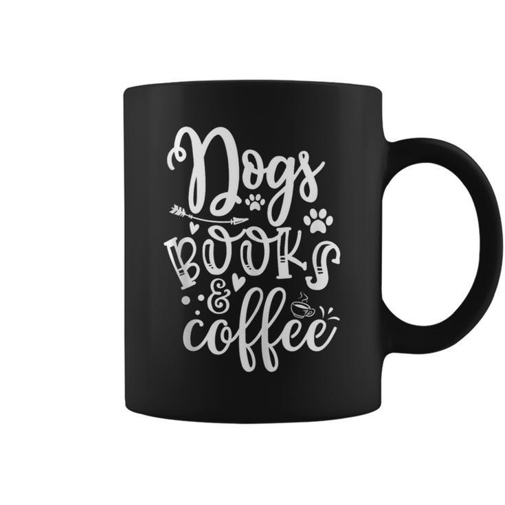 Dogs Books & Coffee Puppy Dog Coffee Book Lover Graphic Print Coffee Mug