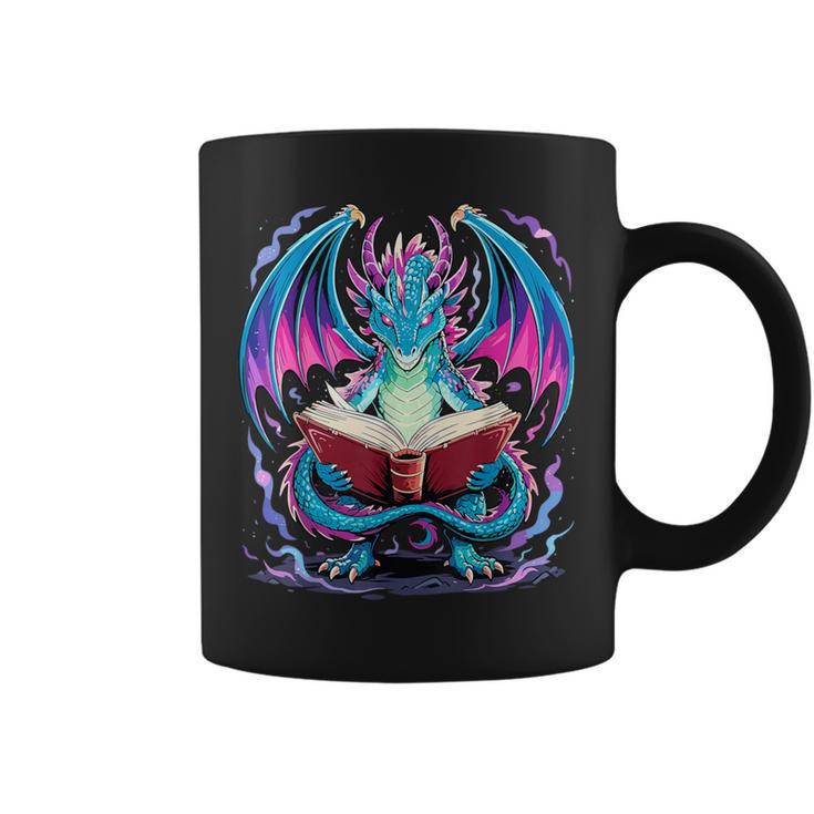 Dragon Reading Book Lover Graphic Print Coffee Mug