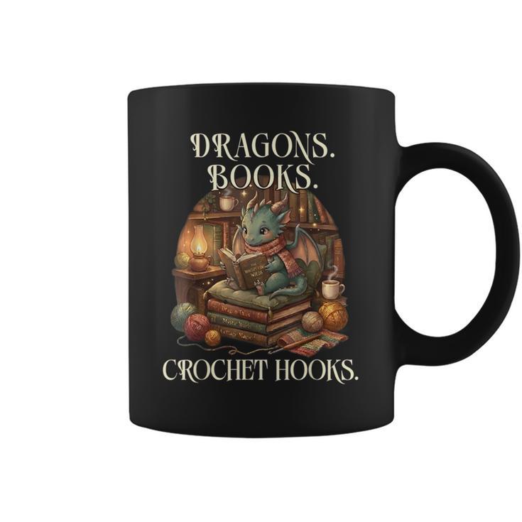 Dragons Books Crochet Hooks Graphic Print Coffee Mug