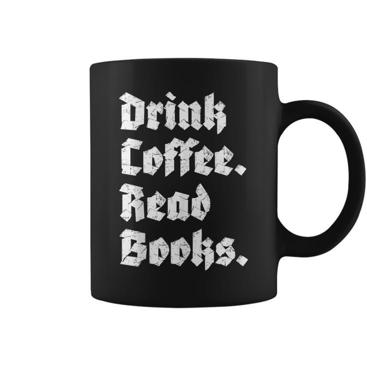 Drink Coffee Read Books Lover Reader Literary Graphic Print Coffee Mug