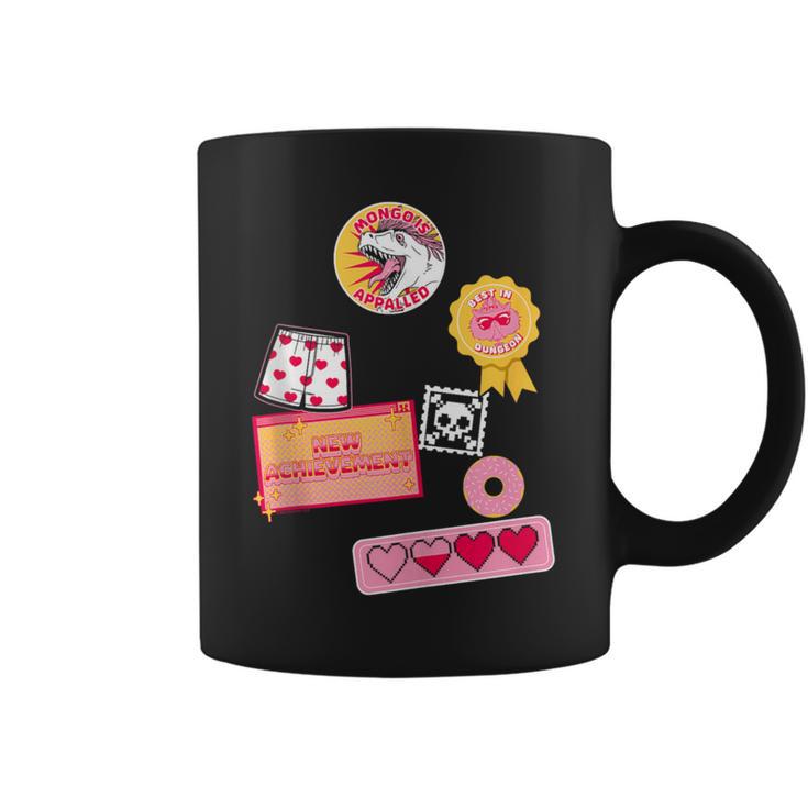 Dungeon Crawler Carl Colorful Sticker Collage LitRPG Book Graphic Print Coffee Mug