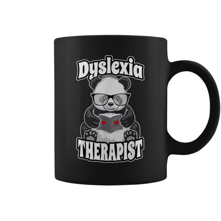 Dyslexia Therapist Teacher Dyslexic Therapy Panda Book Heart Graphic Print Coffee Mug