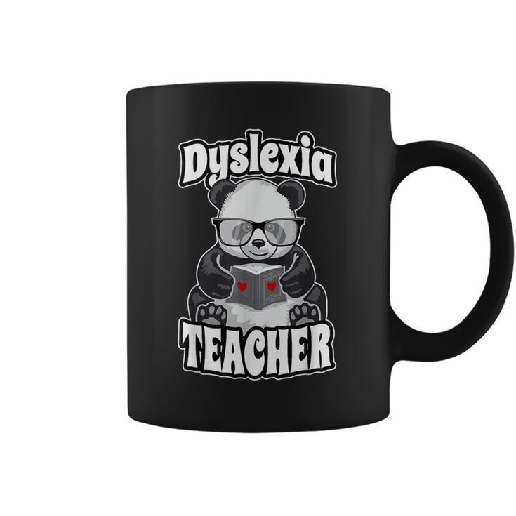 Dyslexia Teacher Therapist Dyslexic Therapy Panda Book Heart Graphic Print Coffee Mug