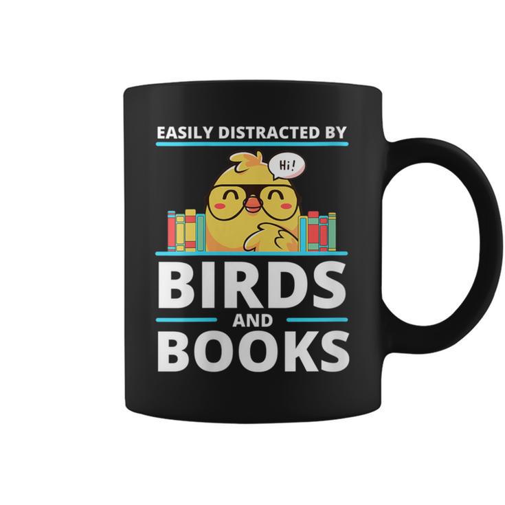 Easily Distracted By Birds And Books Graphic Print Coffee Mug
