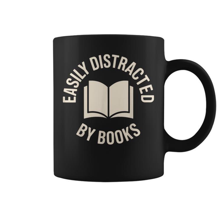 Easily Distracted By Books Reading Graphic Print Coffee Mug