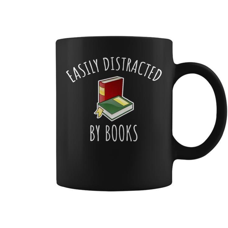 Easily Distracted By Books Shirt Reading T-Shirt Graphic Print Coffee Mug