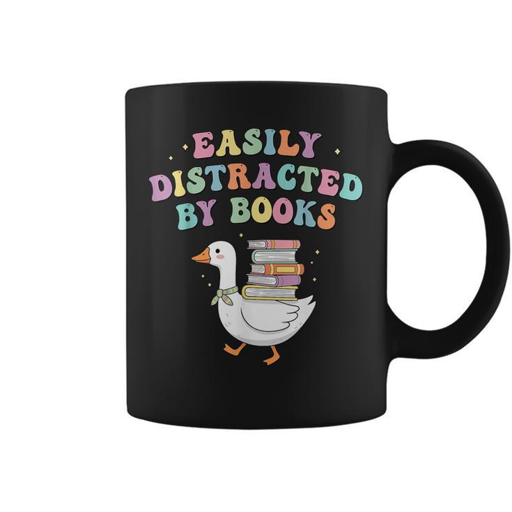 Easily Distracted By Books Silly-Goose Bookish Library Read Graphic Print Coffee Mug
