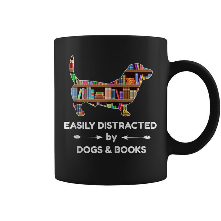 Easily Distracted By Dogs & Books Graphic Print Coffee Mug