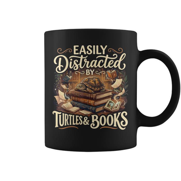 Easily Distracted By Turtles And Books Graphic Print Coffee Mug