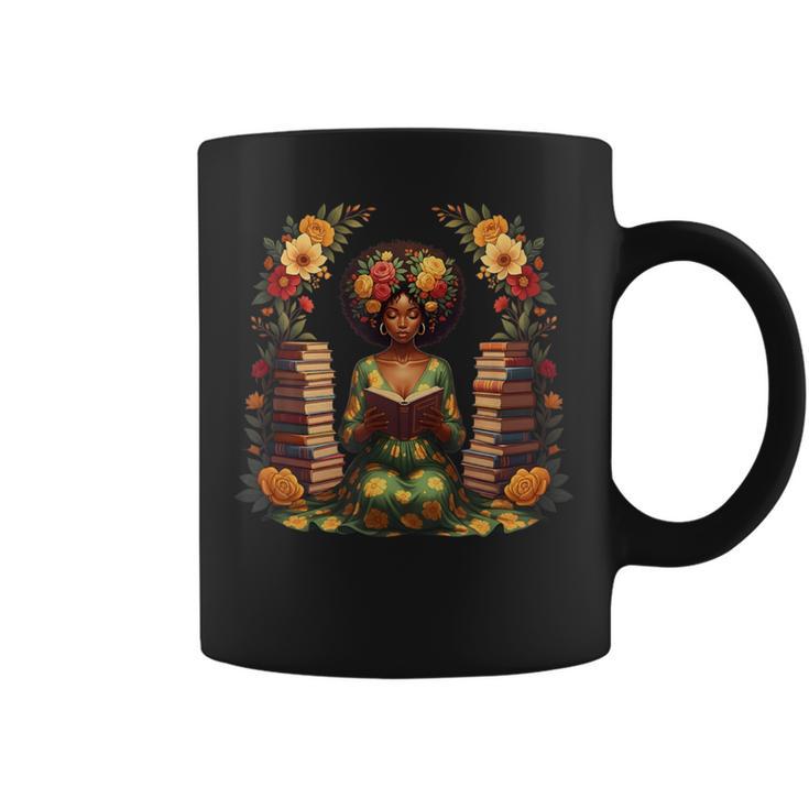 Educated Melanin Queen Afro Women Reading Book History Graphic Print Coffee Mug