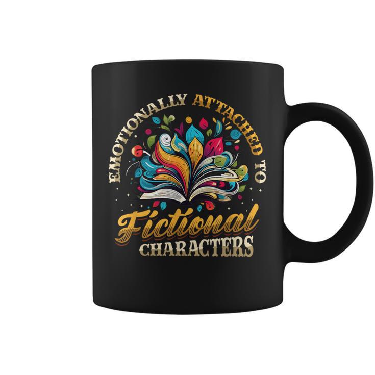 Emotionally Attached To Fictional Characters Book Reading Graphic Print Coffee Mug