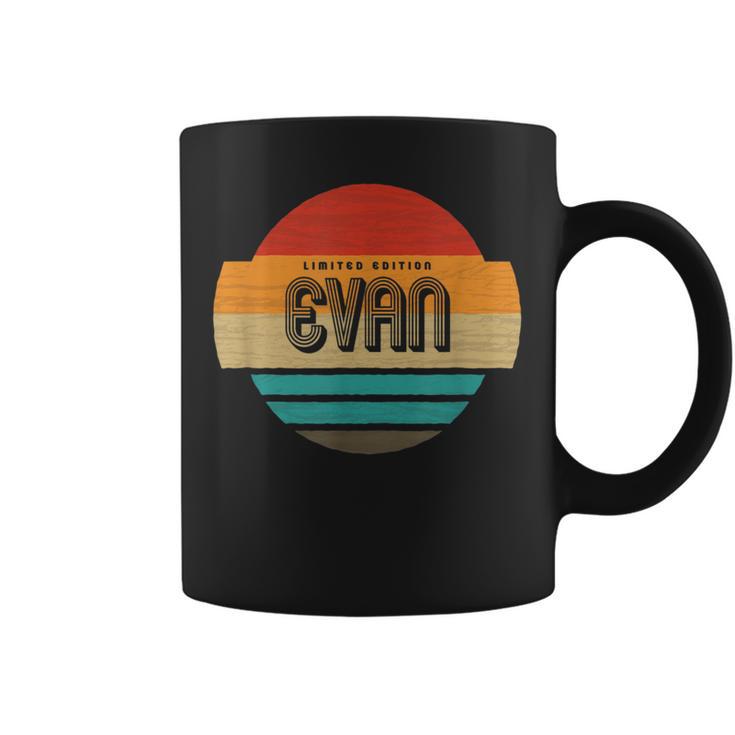 メンズ Evan 名称 レトロ・ヴィンテージ・サンセット 限定版 コーヒーマグ