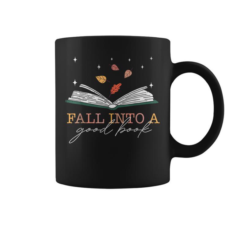 FALL INTO A GOOD BOOK Reader Autumn Reading Books Meme Graphic Print Coffee Mug