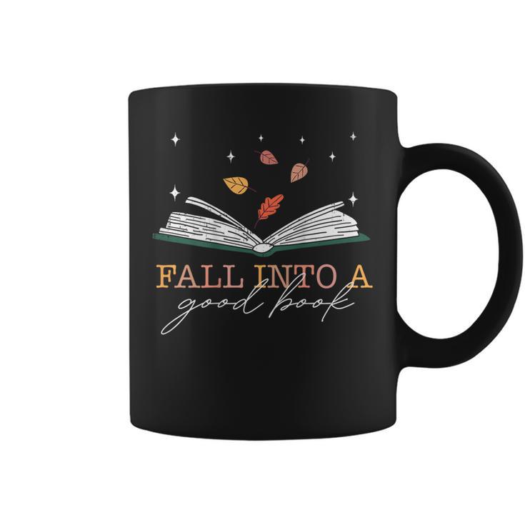FALL INTO A GOOD BOOK Reader Autumn Reading Meme ON BACK Graphic Print Coffee Mug