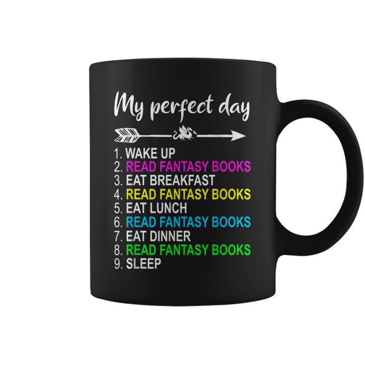 Fantasy Books Shirt Perfect Day Reading Fantasy Lover Graphic Print Coffee Mug