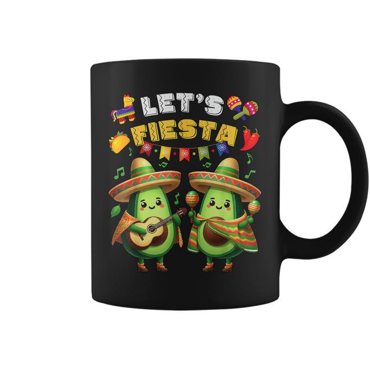 Lets Fiesta 5 De Mayo ポンチョ アボカド メキシカン パーティー メンズ レディース コーヒーマグ