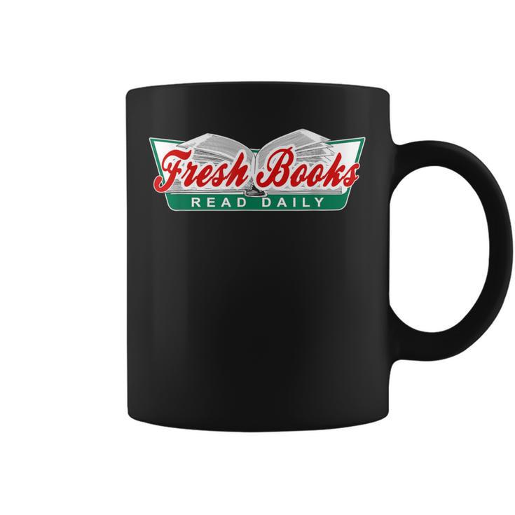 Fresh Books Read Daily Saying Reading And Book Graphic Print Coffee Mug