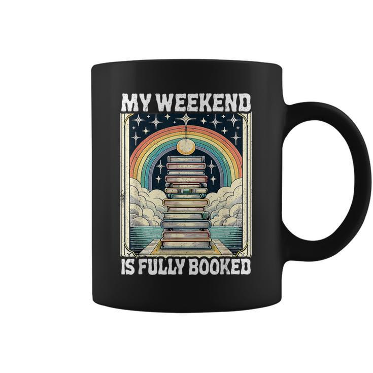 My Weekend Is Fully Booked Book Rainbow Reading Bookworm Graphic Print Coffee Mug