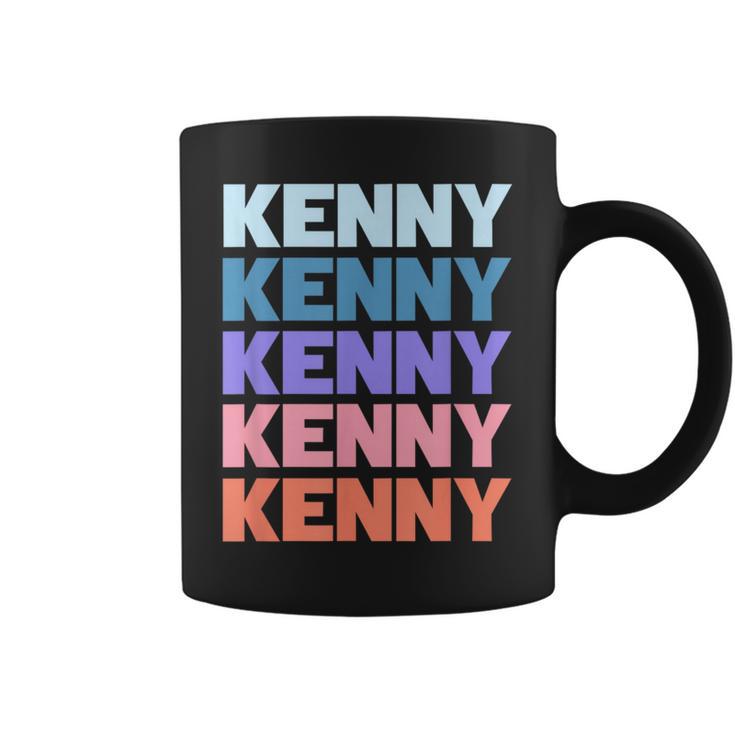 Modern Repeated Text Kenny コーヒーマグ