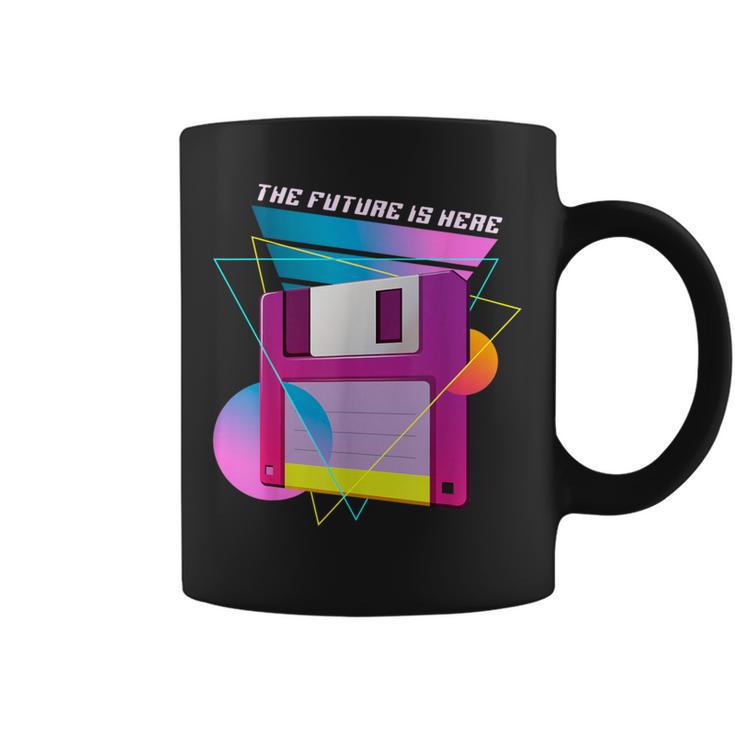 The Future Is Here フロッピーディスクディスクディスクレトロ80年代vaporwave コーヒーマグ