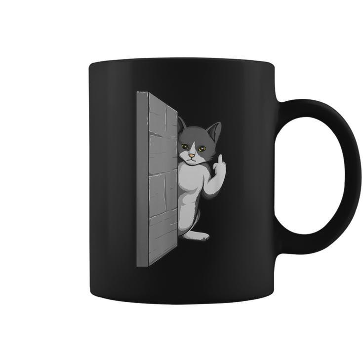 Gato Divertidooltea El Pájaro Gato Te Odia El Dedo Medio Taza de café