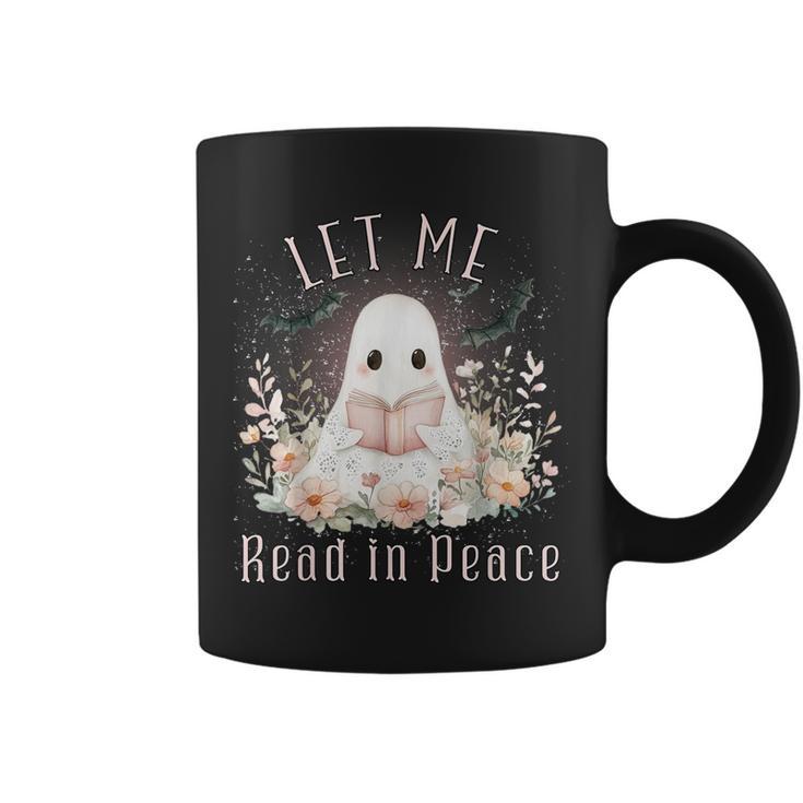 Ghost Book Lover Let Me Read In Peace Tee Graphic Print Coffee Mug