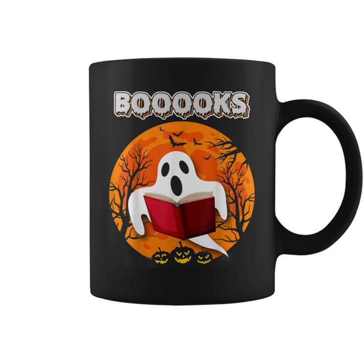 Ghost Reading Books Teacher Halloween Men Women Graphic Print Coffee Mug