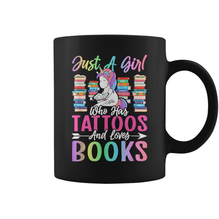 Girl Who Has Tattoos And Loves Books Tattooed Bookworm Girl Graphic Print Coffee Mug