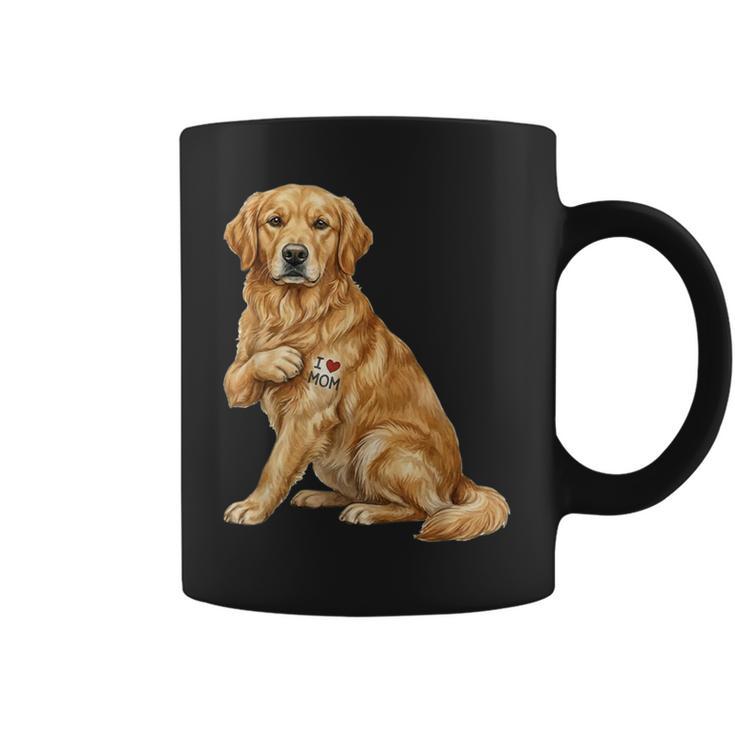 Golden Retriever I Love Mom Dog Mom Coffee Mug