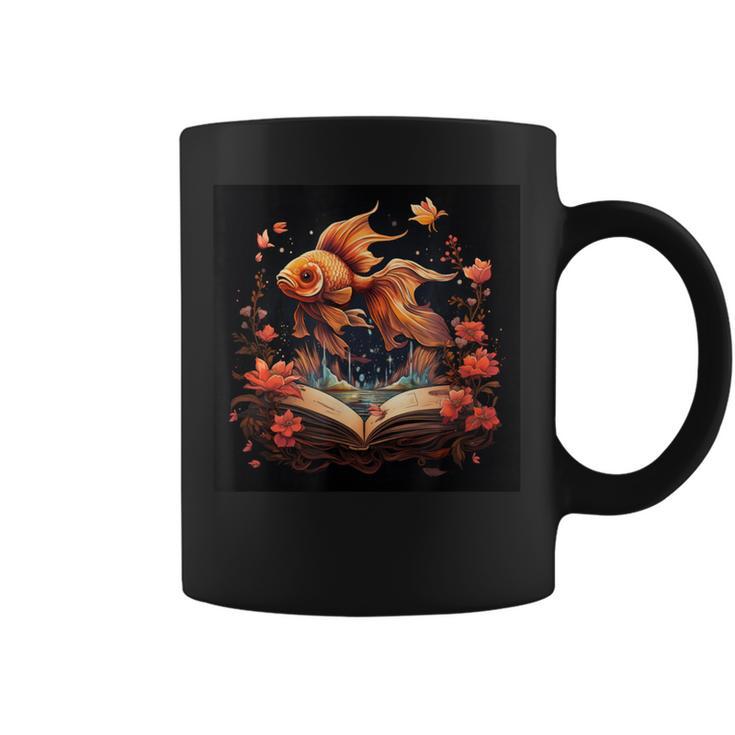 Goldfish Reading A Book Graphic Print Coffee Mug