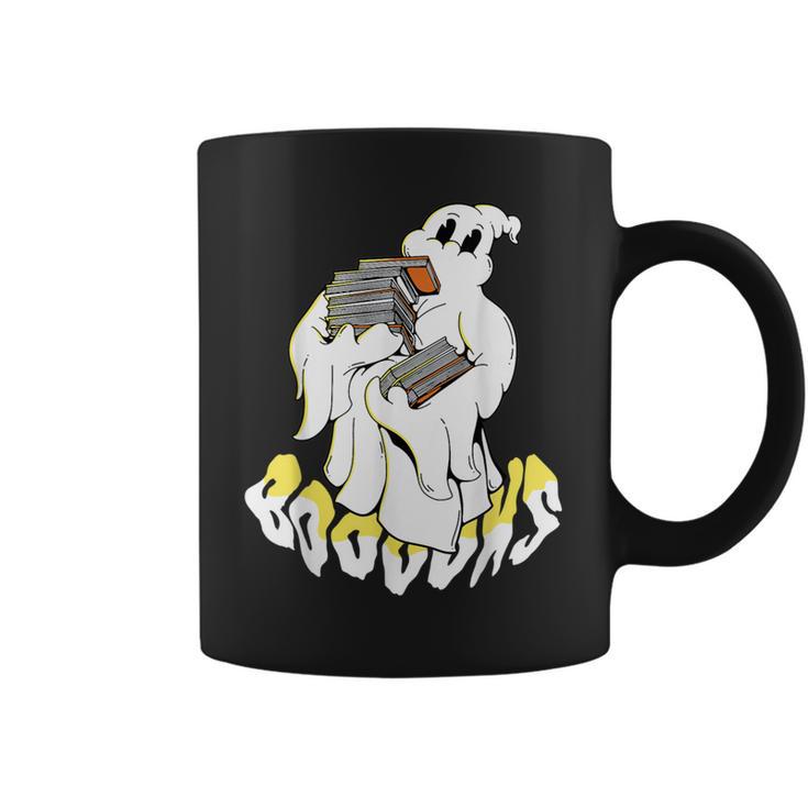 Halloween Books Cute Ghost Reading Booooks Teacher Graphic Print Coffee Mug