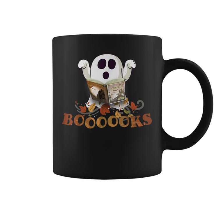 Halloween Books Cute Ghost Reading Library Boooooks Autumn Graphic Print Coffee Mug