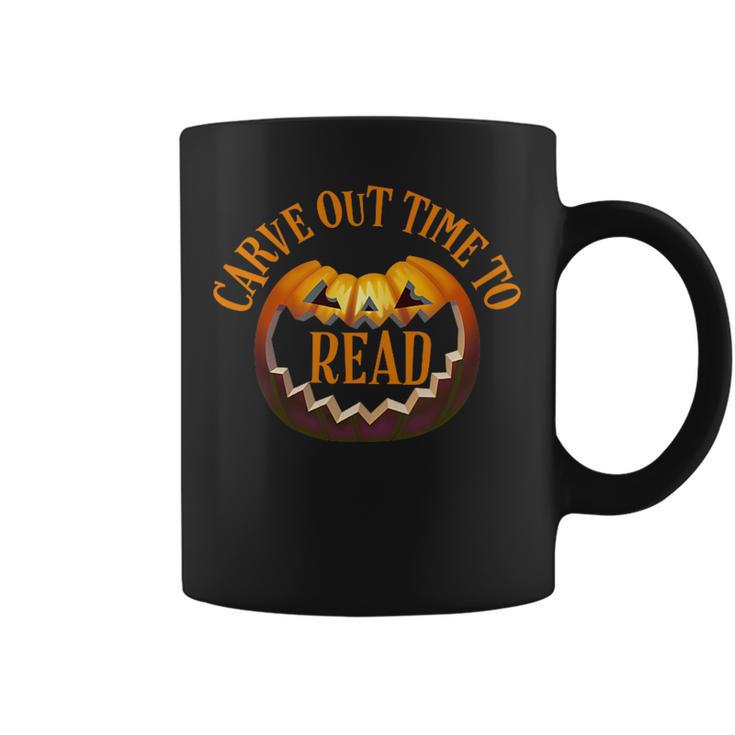 Halloween Carve Carving Read Library Pumpkin Book Graphic Print Coffee Mug