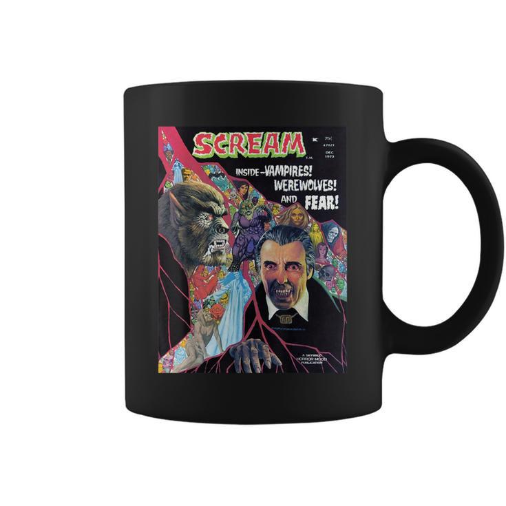 Halloween Horror Vintage Werewolf Vampire Comic Book Retro Graphic Print Coffee Mug