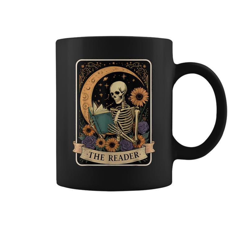Halloween Tarot Card The Reader Skeleton Reading Books Graphic Print Coffee Mug